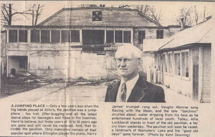 Wamplers Lake Pavilion - Old Photo Of Pavilion And Owner